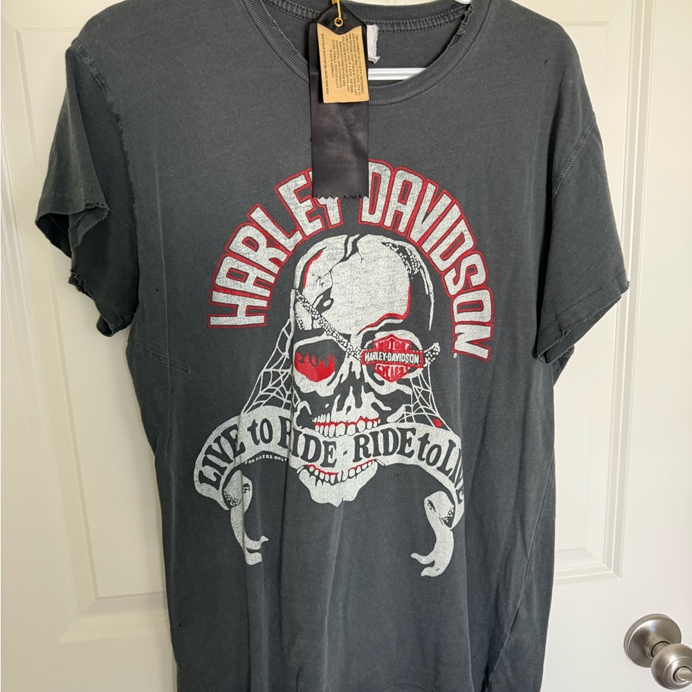 MadeWorn Gray Harley-Davidson Skull Tee